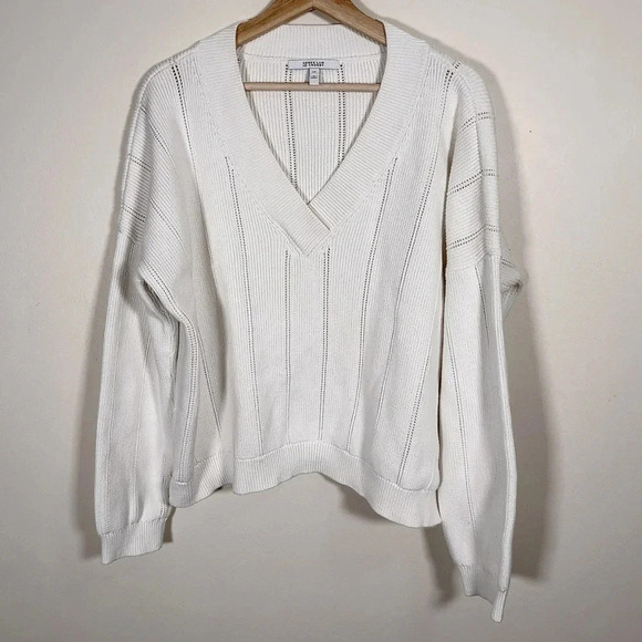 10  Crosby Derek Lam Lattice Pointelle Sweater - Picture 3 of 14